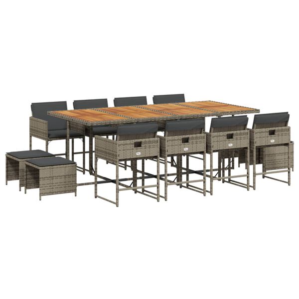 vidaXL 13-dielna z&aacute;hrad. jed&aacute;lensk&aacute; s&uacute;prava s vank&uacute;&scaron;mi siv&aacute; polyratan