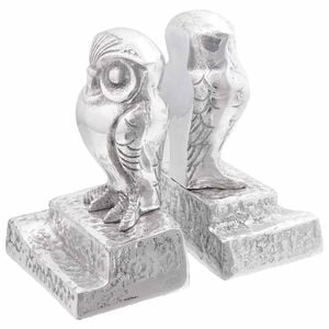 vidaXL Zar&aacute;žky na knihy 2 ks Strieborn&aacute; 12 x 9 x 19 cm Hlin&iacute;k
