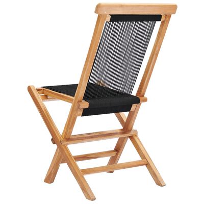 vidaXL Skladacie záhradné stoličky 2 ks, tíkový masív a povrázky