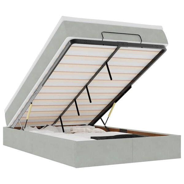 vidaXL Osmansk&yacute; posteľ s matracom svetlosiv&aacute; 120x190 cm zamat