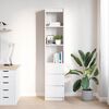 vidaXL Highboard White 37,5x35x180 cm Kon&scaron;trukt&eacute;rske drevo
