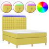 vidaXL Posteľ boxsping s matracom a LED zelen&aacute; 140x190 cm l&aacute;tka