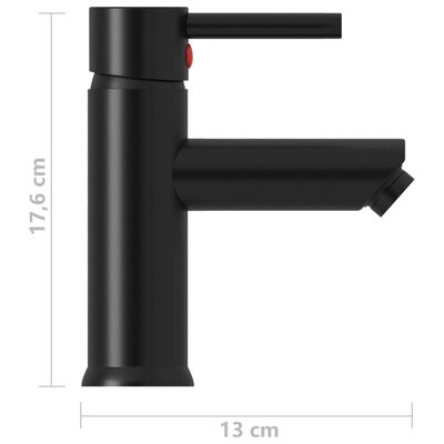 vidaXL Kúpelňová vodovodná batéria čierna 130x176 mm