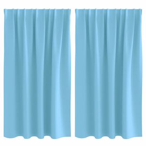 vidaXL Z&aacute;clony na zatemnenie s kr&uacute;žkami 2 pcs Svetlomodr&aacute; 140 x 140 cm