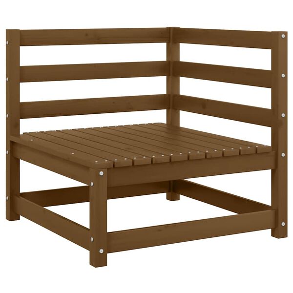 vidaXL Z&aacute;hradn&aacute; rohov&aacute; pohovka s kr&eacute;mov&yacute;mi podložkami borovicov&yacute; mas&iacute;v