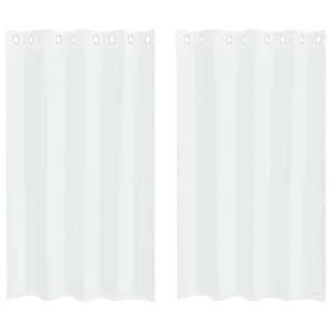 vidaXL Voile z&aacute;clona so z&aacute;clonami 2 pcs Biela 175 x 140 cm Polyester
