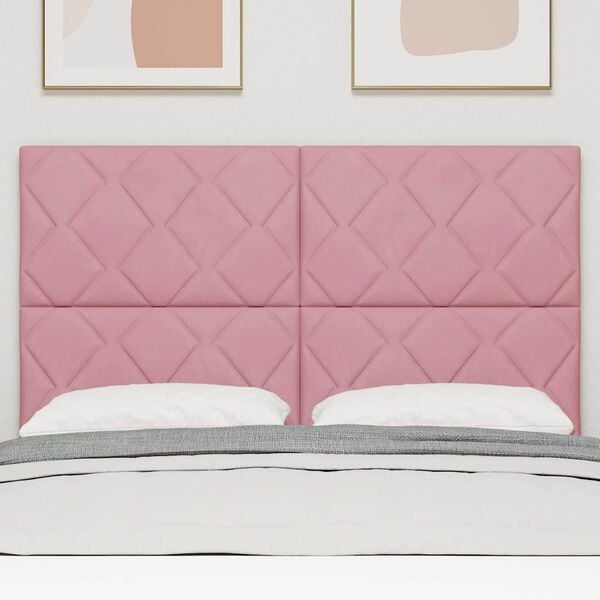 vidaXL LED hlavov&aacute; doska Ružov&aacute; 160 cm Umel&aacute; koža