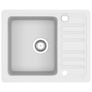 vidaXL Granitový kuchynský drez s jednou vaničkou biely