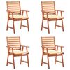 vidaXL Vonkajšie jedálenské stoličky 4 ks s podložkami masívna akácia