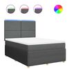vidaXL Boxspring posteľ s matracom tmavosiv&aacute; 140x190 cm l&aacute;tka