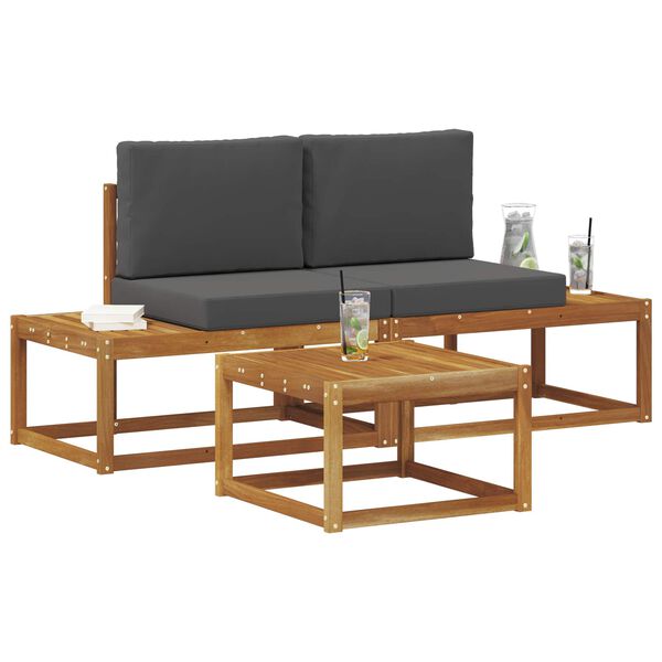 vidaXL Z&aacute;hradn&aacute; s&uacute;prava gaučov s vank&uacute;&scaron;om 3 pcs Pr&iacute;rodn&aacute;