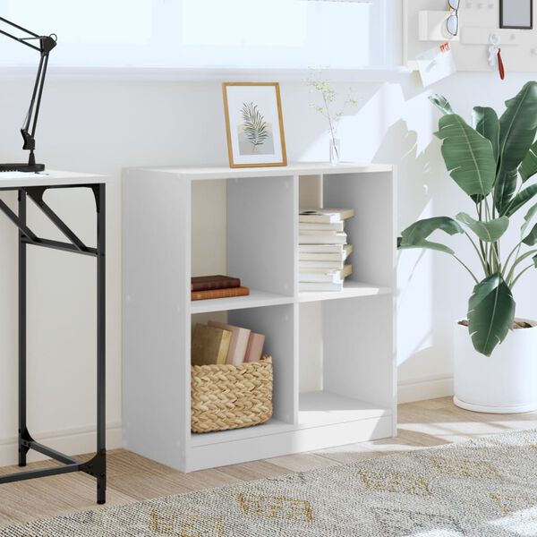 vidaXL Knižnica biela 68,5x32x75 cm kompozitn&eacute; drevo