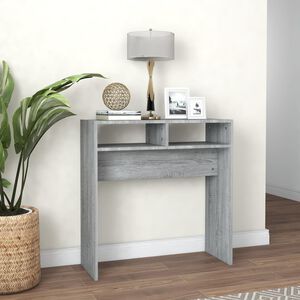 vidaXL Konzolov&yacute; stol&iacute;k siv&yacute; dub sonoma 78x30x80 cm spracovan&eacute; drevo