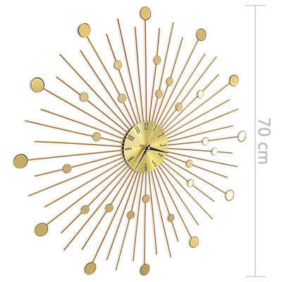 vidaXL Nástenné hodiny zlaté 70 cm kovové