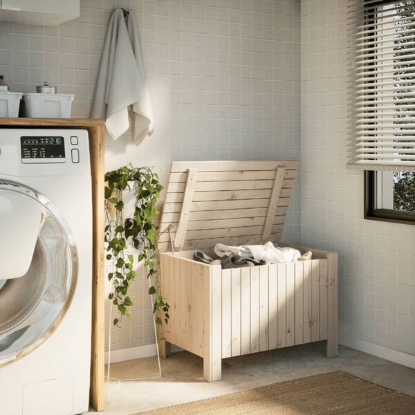 vidaXL Úložný box s vekom RANA 80x49x54 cm borovicový masív