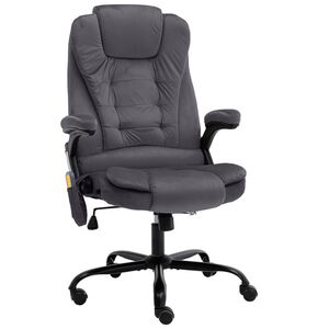 vidaXL Masážne kancelárske kreslo tmavosivé zamatové
