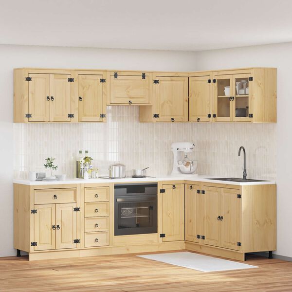 vidaXL Skrinkov&yacute; SKI 10 pcs Medov&aacute; Hned&aacute; Mas&iacute;vne borovicov&eacute; drevo