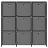 vidaXL Polica s boxmi s dizajnom 9 kociek sivá 103x30x107,5 cm látka