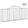 vidaXL Obl&uacute;kov&eacute; gabionov&eacute; ko&scaron;e 12ks 200x30x80/100cm pozinkovan&eacute; železo