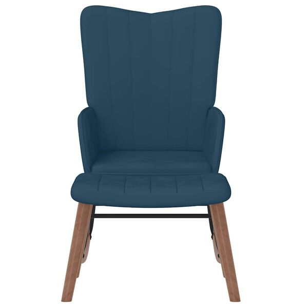 vidaXL Hojdacie kreslo s podnožkou, modr&eacute;, zamat