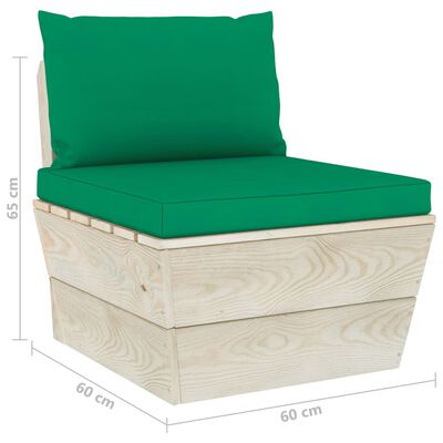 vidaXL 10-dielna záhradná sedacia súprava z paliet s podložkami smrekové drevo