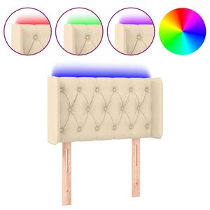 vidaXL Čelo postele s LED kr&eacute;mov&eacute; 83x16x78/88 cm l&aacute;tka