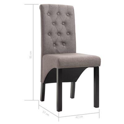 vidaXL Jedálenské stoličky 4 ks sivohnedé látkové