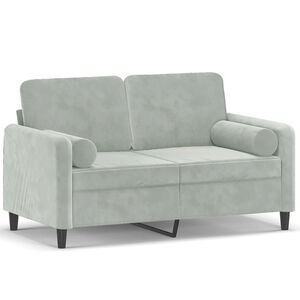 vidaXL 2-miestna pohovka s vank&uacute;&scaron;mi svetlosiv&aacute; 120 cm zamat