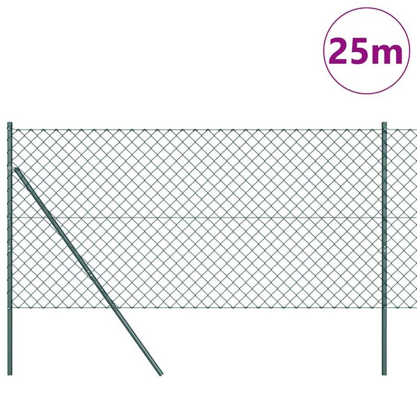 vidaXL Stĺp na plot. Zelen&aacute; 25 x 1,2 m (60 x 60 mm mesh) Ocel a PVC