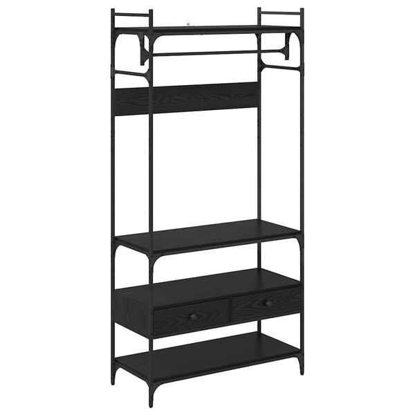 vidaXL &Scaron;atn&aacute; skriňa Čierny dub 89 x 39 x 184.5 cm Kompozitn&eacute; drevo