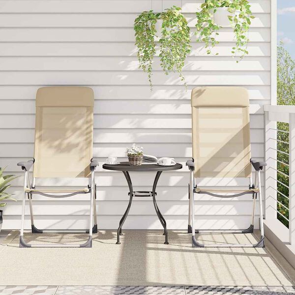 vidaXL Skladacie kempingov&eacute; stoličky 2 ks, kr&eacute;mov&eacute;, hlin&iacute;k