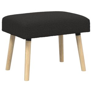 vidaXL lavička Jednofarebn&yacute; Čierna 60 x 40 x 45 cm Boucl&eacute;