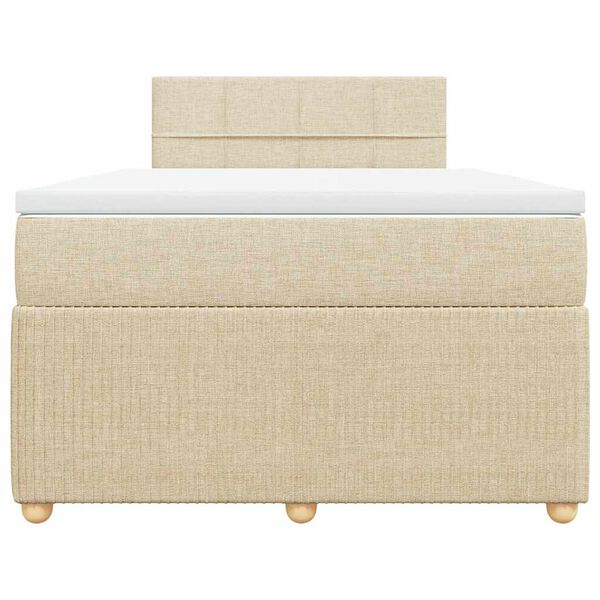vidaXL Boxspring posteľ s matracom kr&eacute;mov&aacute; 120x190 cm l&aacute;tka