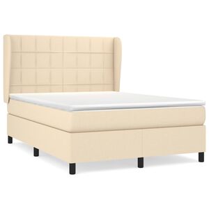 vidaXL Posteľn&yacute; r&aacute;m boxspring s matracom kr&eacute;mov&yacute; 140x200 cm l&aacute;tka