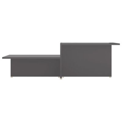 vidaXL Konferenčný stolík, lesklý sivý 111,5x50x33cm, kompozitné drevo