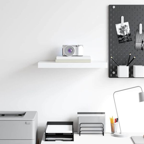 vidaXL Pl&aacute;vaj&uacute;ca n&aacute;stenn&aacute; polica, biela 50x23x3,8 cm, MDF