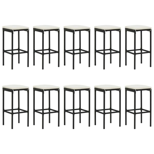 vidaXL 11-dielna záhradná jedálenská sada s vankúšmi čierna polyratan