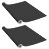 vidaXL Samolepiace tapety na n&aacute;bytok 2 ks, čierne 500x90 cm, PVC