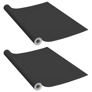 vidaXL Samolepiace tapety na n&aacute;bytok 2 ks, čierne 500x90 cm, PVC
