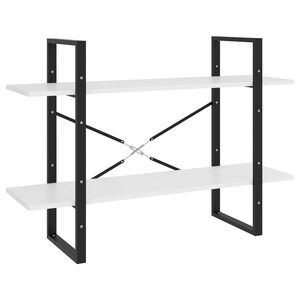 vidaXL Knižnica s 2 policami, biela 100x30x70 cm, kompozitn&eacute; drevo