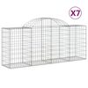 vidaXL Obl&uacute;kov&eacute; gabionov&eacute; ko&scaron;e 7 ks 200x50x80/100cm pozinkovan&eacute; železo