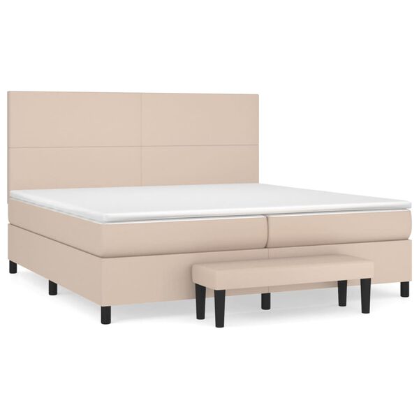 vidaXL Boxspring posteľ s matracom kapuč&iacute;nov&aacute; 200x200 cm umel&aacute; koža