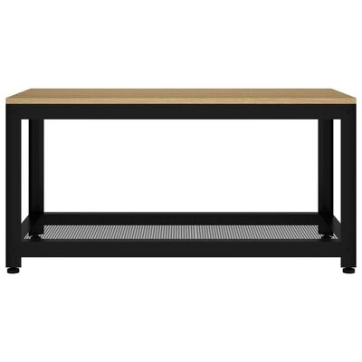 vidaXL Konferenčný stolík svetlohnedý a čierny 90x45x45cm MDF a železo