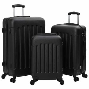 vidaXL Kufor so z&aacute;mkom 3 pcs Čierna 50 x 31 x 78 cm ABS plast
