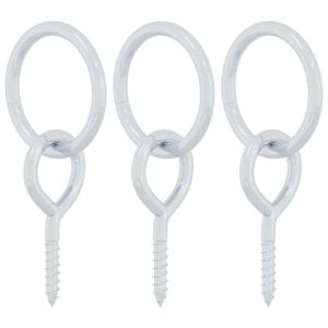 vidaXL Uv&auml;zovacie kr&uacute;žky na kone so skrutkami 3 ks strieborn&eacute; oceľ