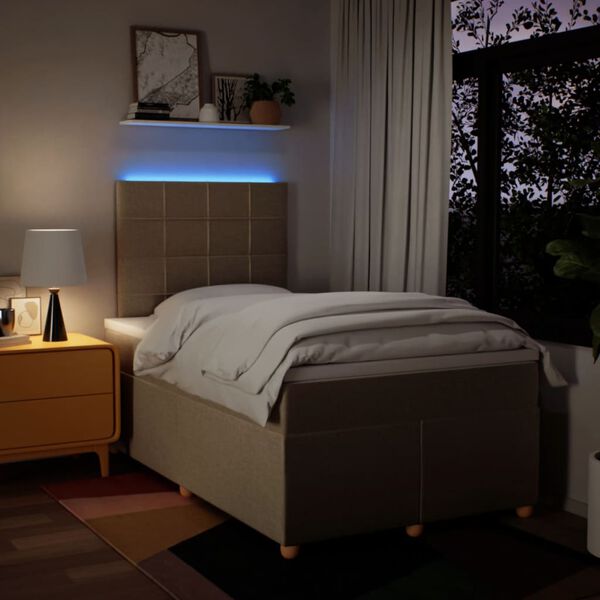 vidaXL Boxspring posteľ s matracom kr&eacute;mov&yacute; 120x200 cm l&aacute;tka