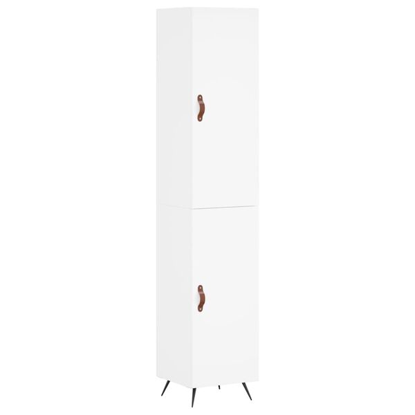 vidaXL Vysok&aacute; skrinka biela 34,5x34x180 cm spracovan&eacute; drevo