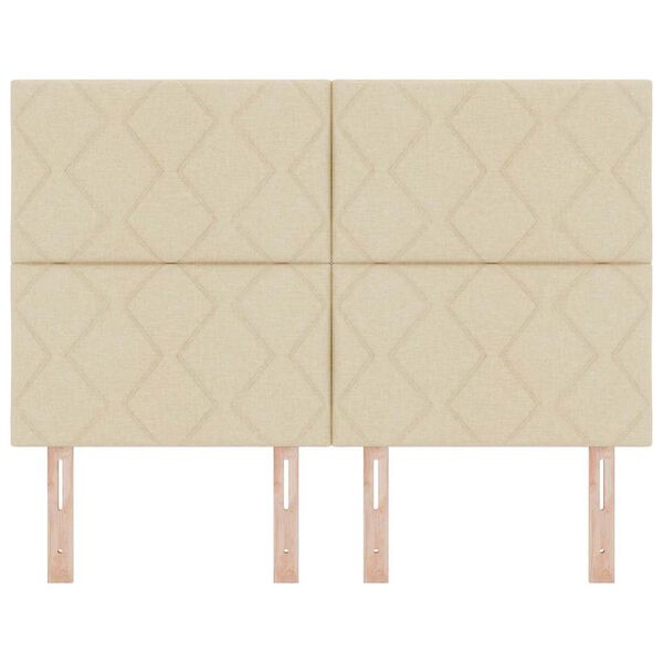 vidaXL Zadn&eacute; čelo s čelnou doskou Kr&eacute;mov&aacute; 160 cm Umel&aacute; koža