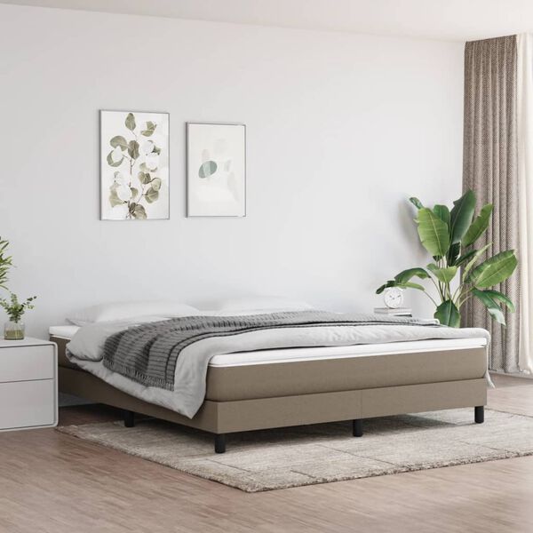 vidaXL Posteľn&yacute; r&aacute;m boxspring s matracom sivohned 180x200 cm l&aacute;tka