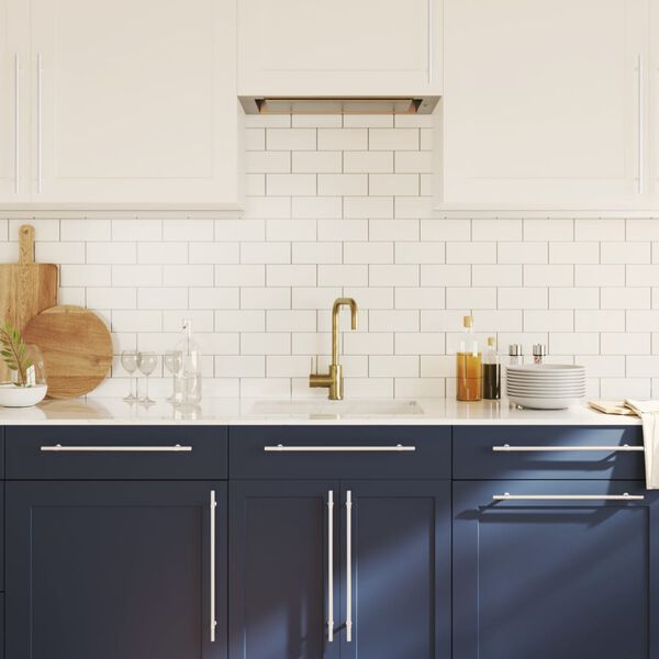 vidaXL Rukov&auml;te na skrinku 10 ks strieborn&eacute; 320 mm nehrdzavej&uacute;ca oceľ